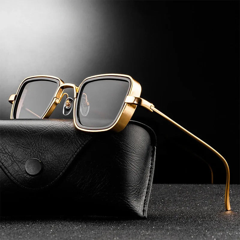 Vintage Square Shades With UV Protection Gold Frame - BritishElegance