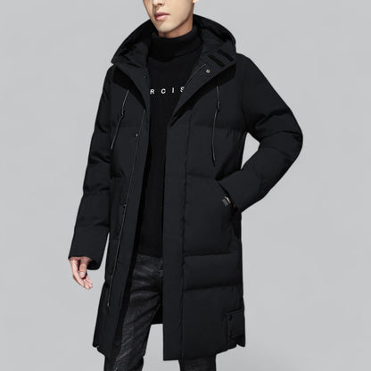 Men’s Long Insulated Hooded Puffer Coat