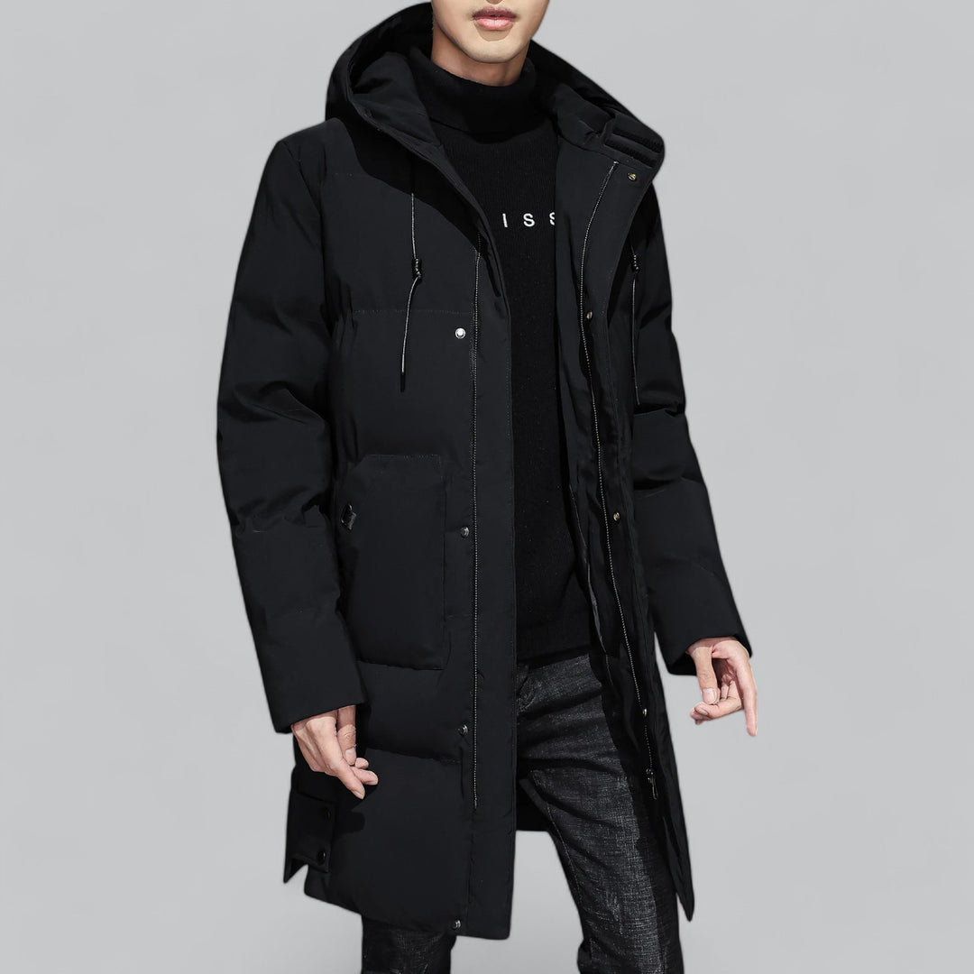 Men’s Long Insulated Hooded Puffer Coat
