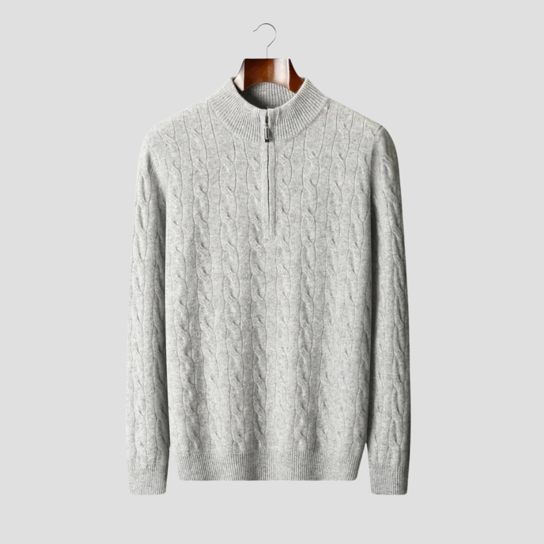 Men’s Quarter-Zip Cable Knit Pullover