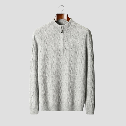 Men’s Quarter-Zip Cable Knit Pullover