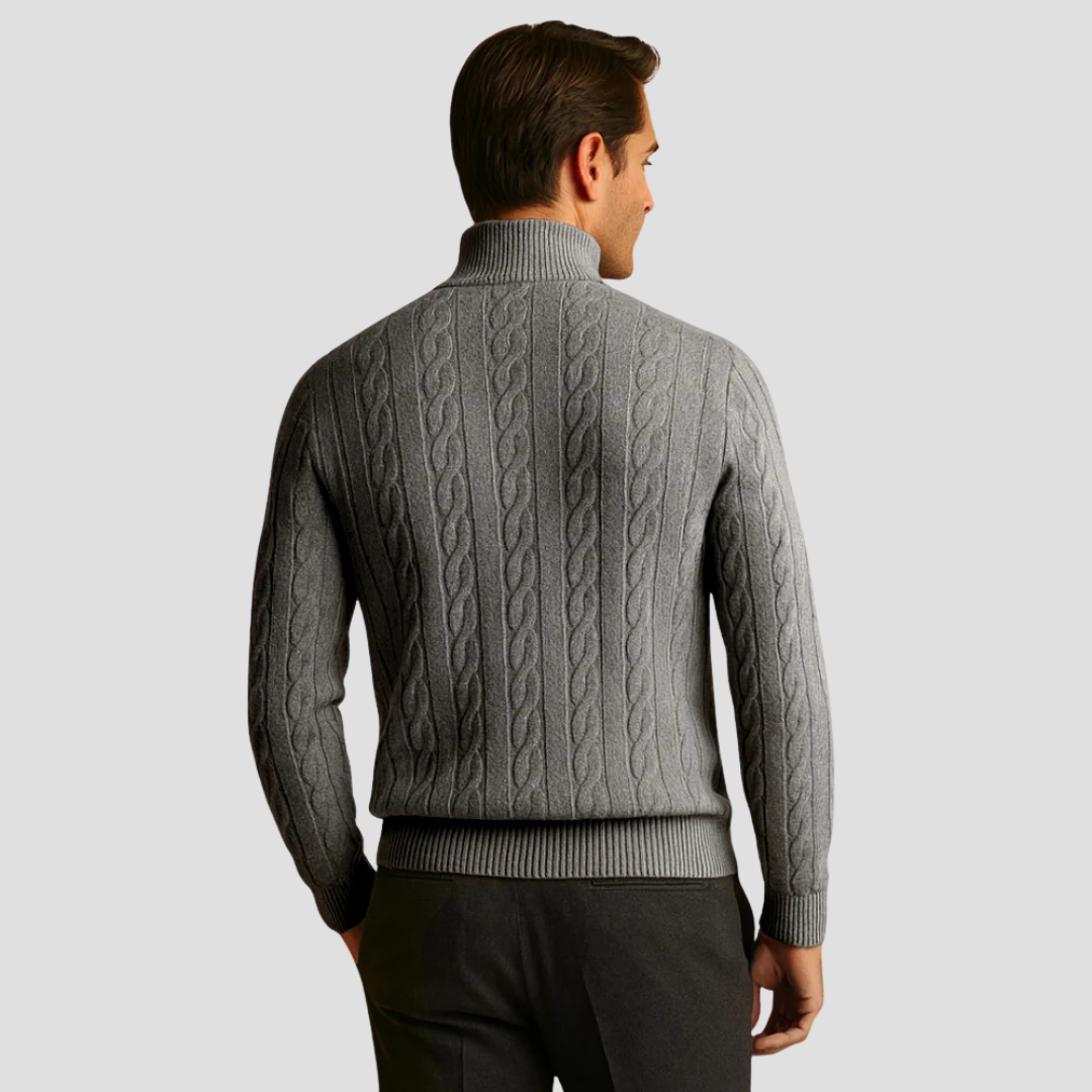 Men’s Quarter-Zip Cable Knit Pullover