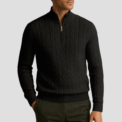 Men’s Quarter-Zip Cable Knit Pullover