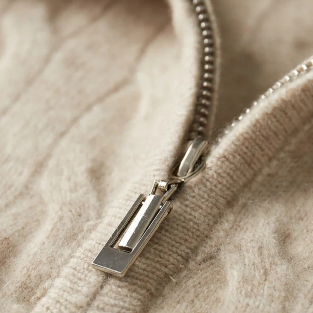 Men’s Quarter-Zip Cable Knit Pullover