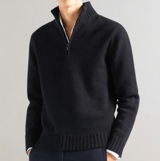 Men’s Textured Knit Zip Pullover