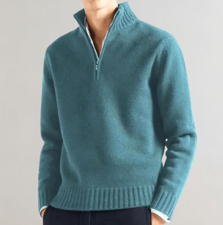 Men’s Textured Knit Zip Pullover