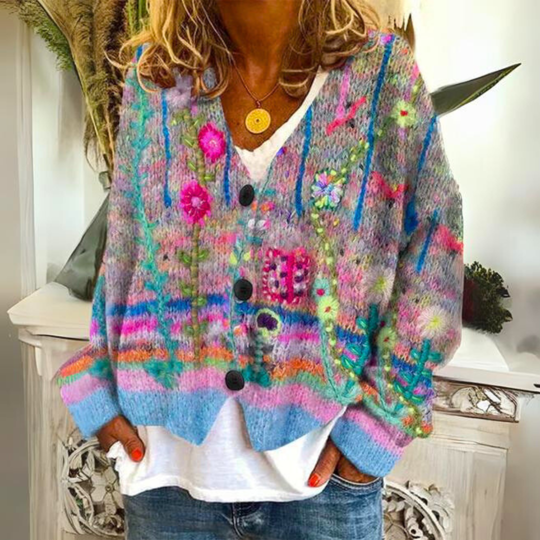 Nigella | Floral Knitted Women's Cardigan