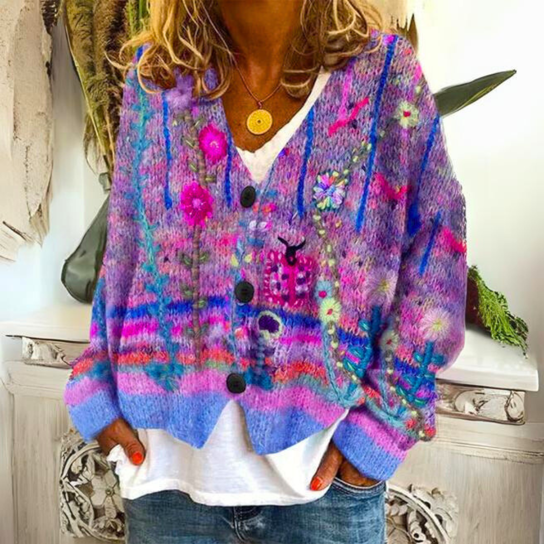 Nigella | Floral Knitted Women's Cardigan