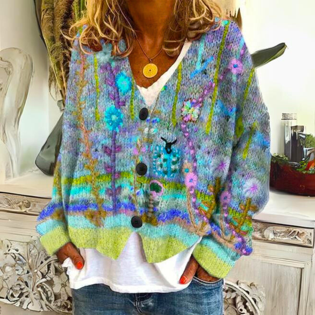 Nigella | Floral Knitted Women's Cardigan