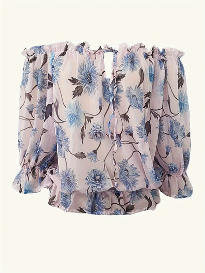 Niveah Blouse | Women's Off-Shoulder Floral Blouse