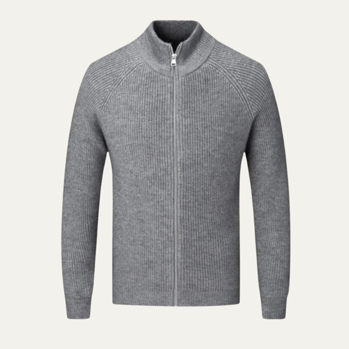 Men’s Ribbed Full Zip Knit Cardigan