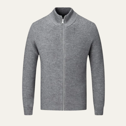 Men’s Ribbed Full Zip Knit Cardigan