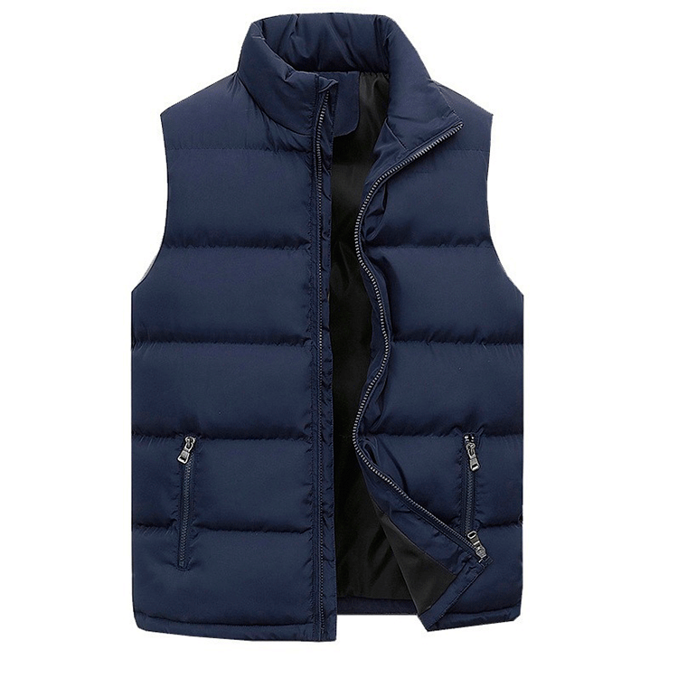 Men’s Quilted Puffer Vest with Stand Collar