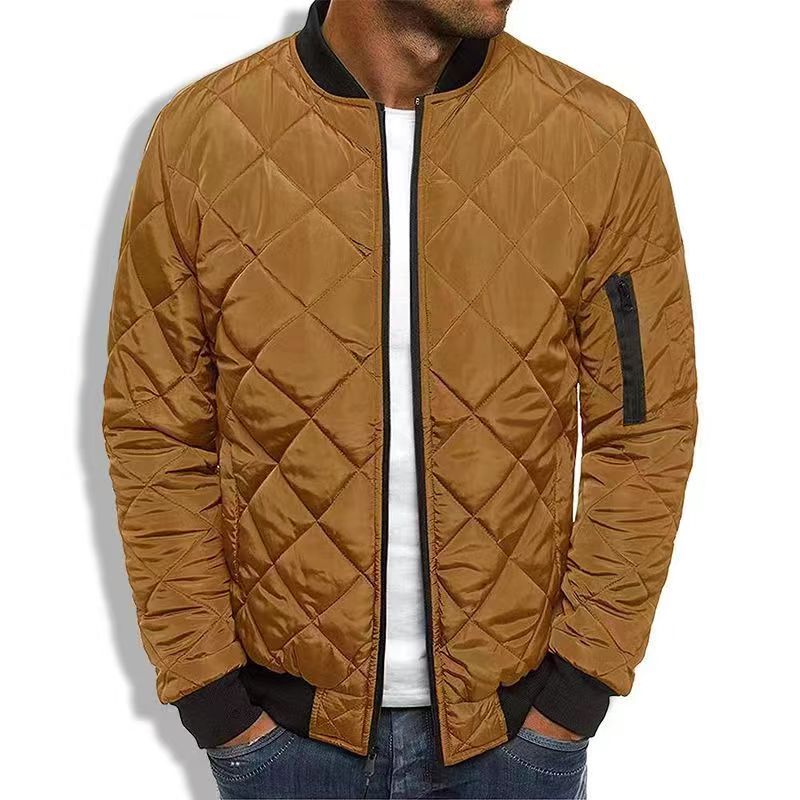 Men’s Lightweight Diamond Quilted Bomber Jacket