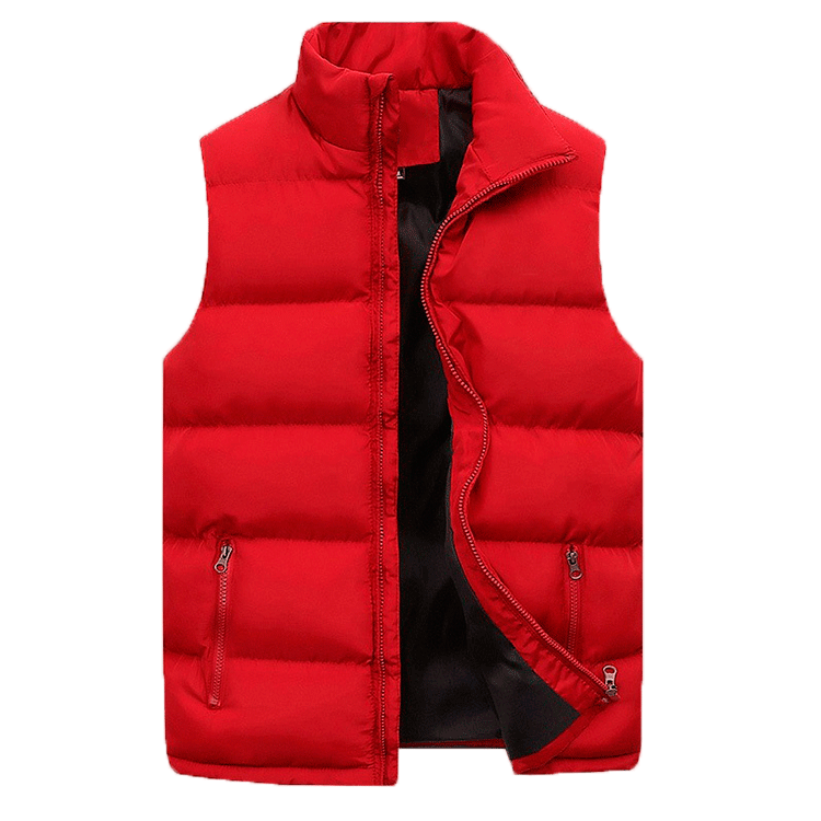Men’s Quilted Puffer Vest with Stand Collar