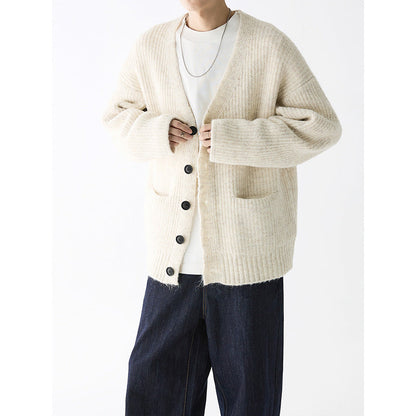 Men’s Oversized Textured Knit Cardigan