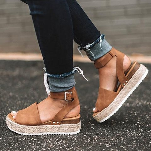 Trendy Womens Espadrille Wedge Sandals - BritishElegance