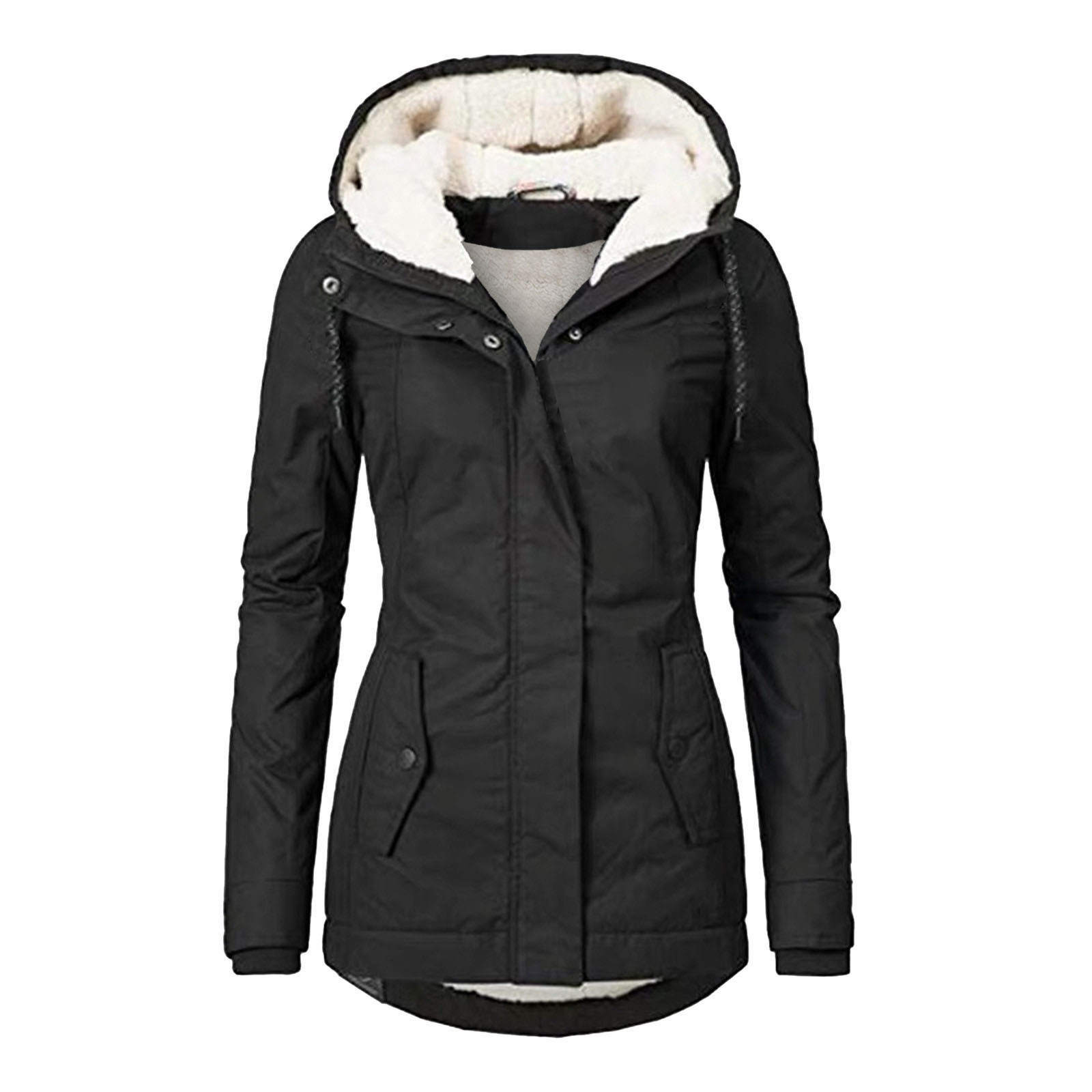 Warm Fleece Hooded Women's Coat - BritishElegance