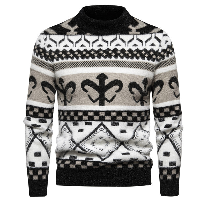 Cevori High Collar Style Modern Cable Knitted Jumper