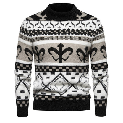 Cevori High Collar Style Modern Cable Knitted Jumper