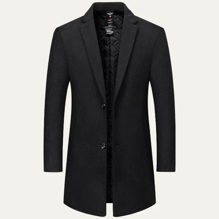 Men’s Formal Single Breasted Quilted Overcoat