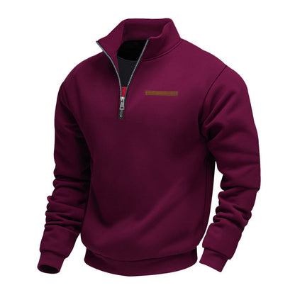 Men’s Quarter Zip Pullover with High Collar