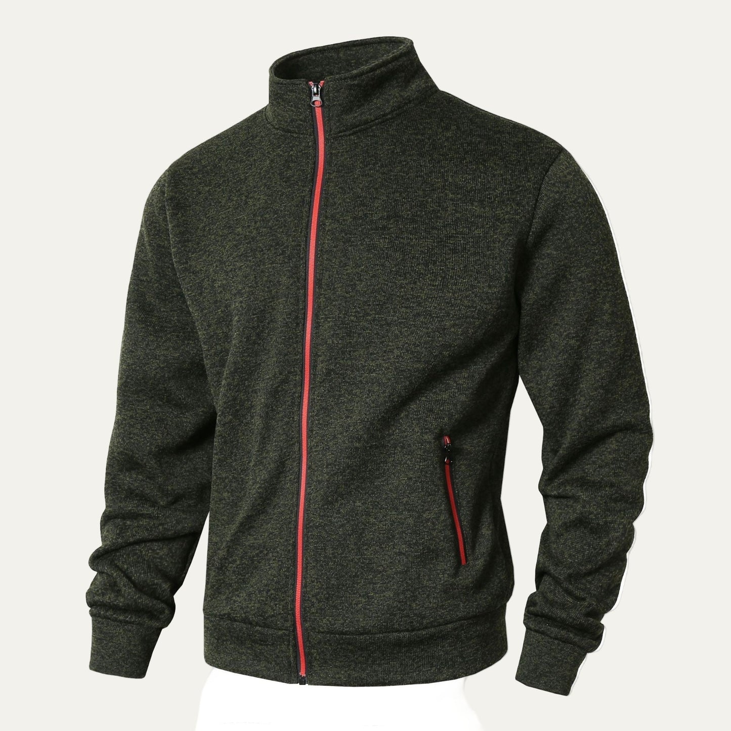 Men’s Stand Collar Track Jacket with Contrast Zip