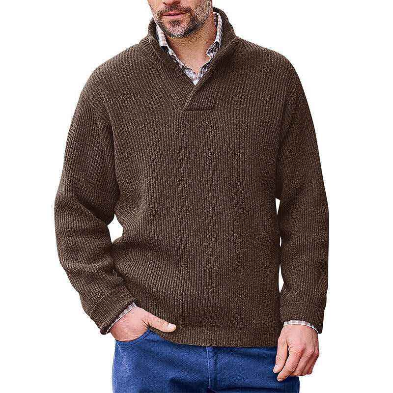 Cevori Modern Stand-Up Collar Knitted Jumper