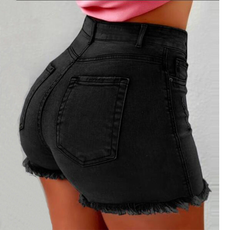 Ripped Denim Micro Shorts: Super Short Skinny Mini Shorts