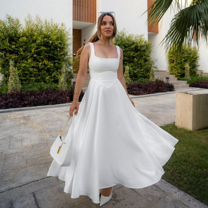 Elegant V Neck Halter Maxi Dress - Slim Fit Backless Style - BritishElegance
