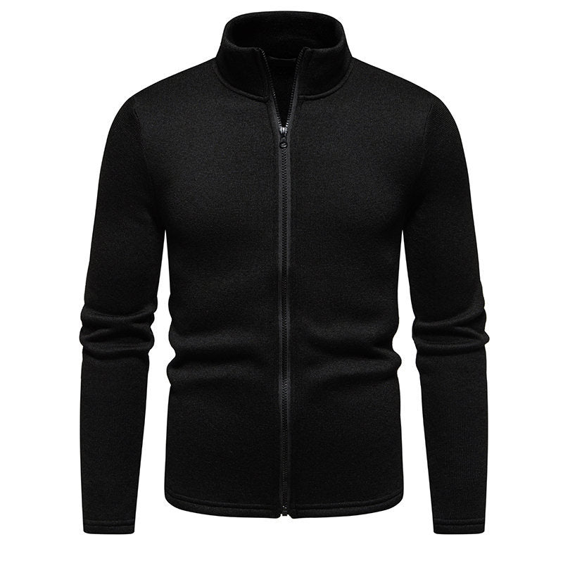 Men’s Fleece Texture Full Zip Casual Jacket