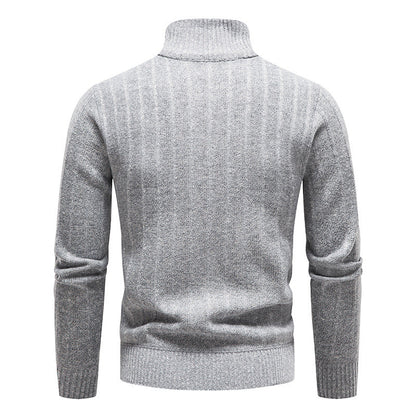 Men’s Textured Stand-Up Collar Sweater