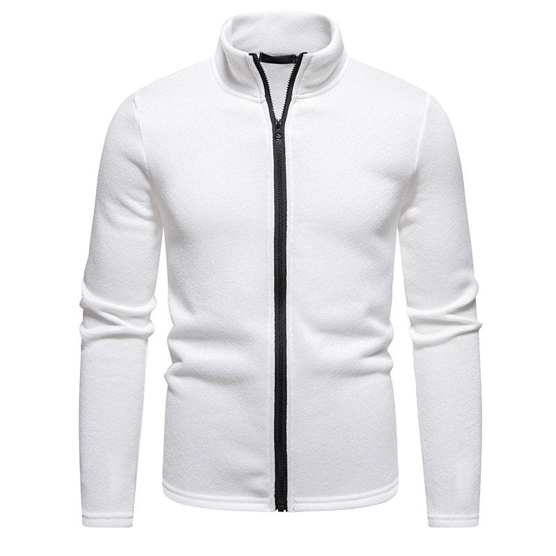Men’s Fleece Texture Full Zip Casual Jacket