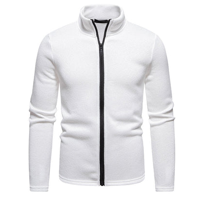 Men’s Fleece Texture Full Zip Casual Jacket