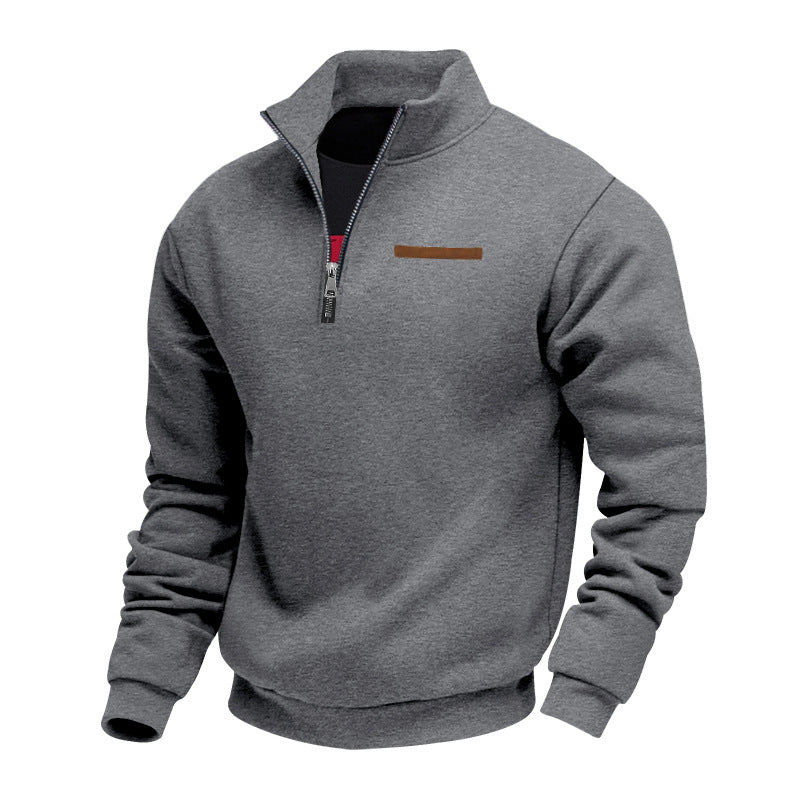 Men’s Quarter Zip Pullover with High Collar