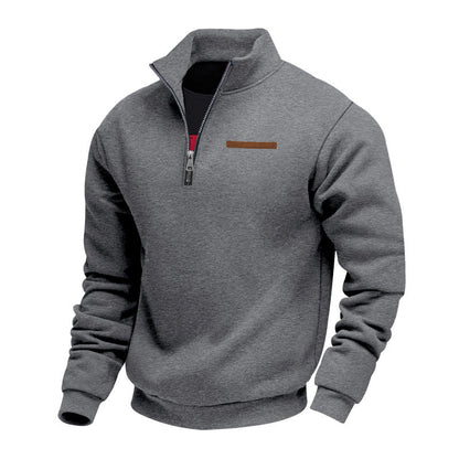 Men’s Quarter Zip Pullover with High Collar