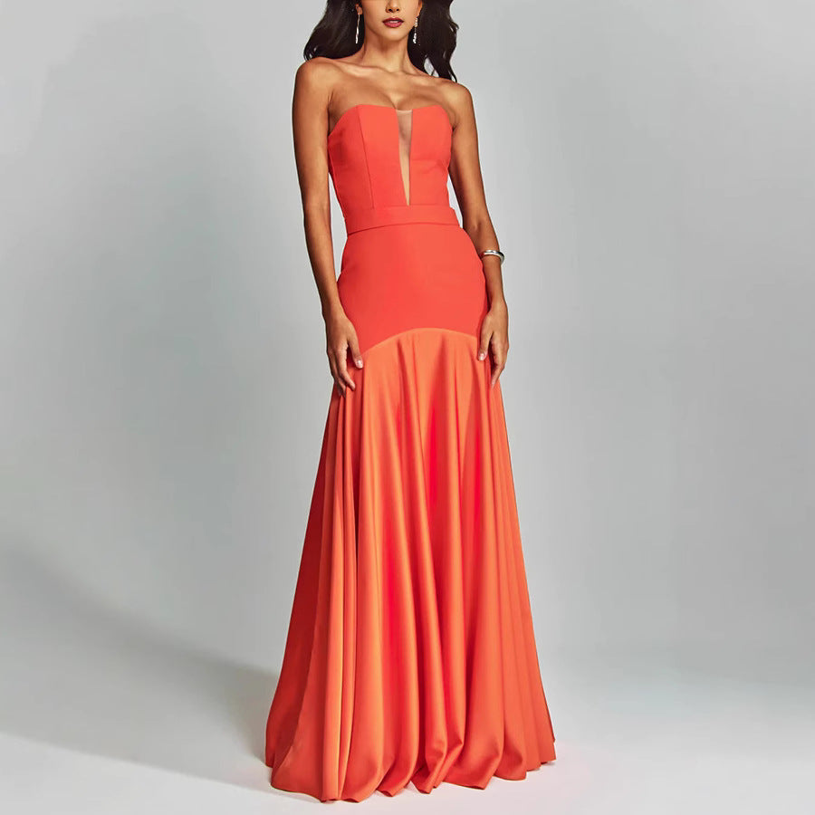 Chic Strapless Evening Dress - Slim Fit Gown - BritishElegance