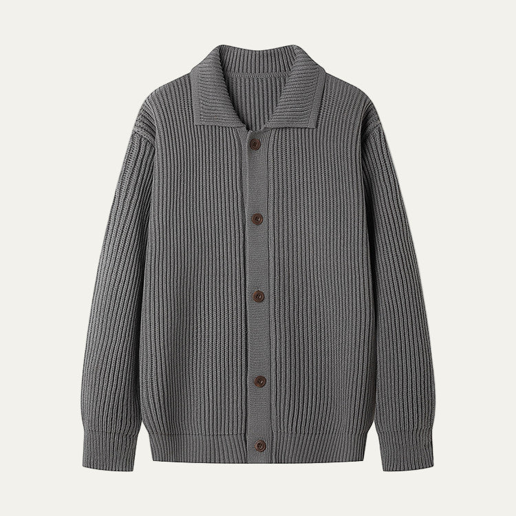 Men’s Textured Stripe Knit Button Cardigan