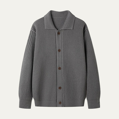 Men’s Textured Stripe Knit Button Cardigan