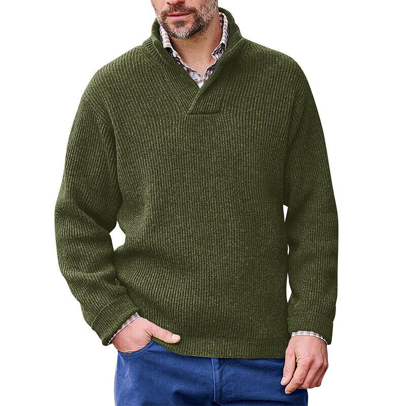 Cevori Modern Stand-Up Collar Knitted Jumper