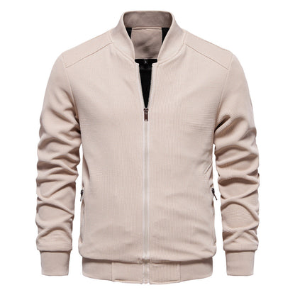 Men’s Textured Full Zipper Knit Jacket