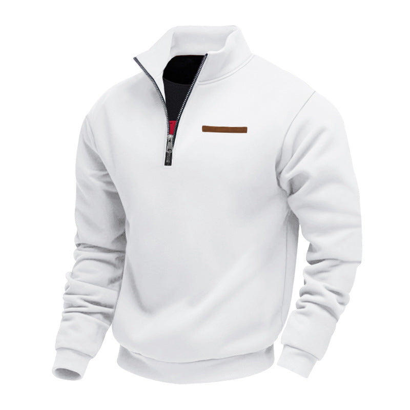 Men’s Quarter Zip Pullover with High Collar