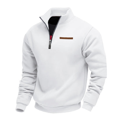 Men’s Quarter Zip Pullover with High Collar