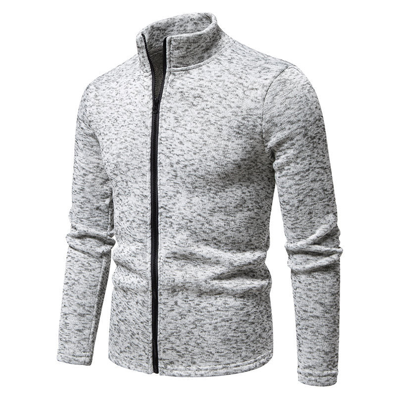 Men’s Fleece Texture Full Zip Casual Jacket