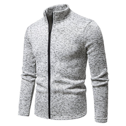 Men’s Fleece Texture Full Zip Casual Jacket