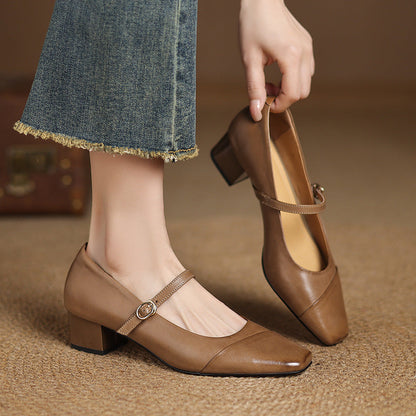 Clarette Genuine Leather Heels