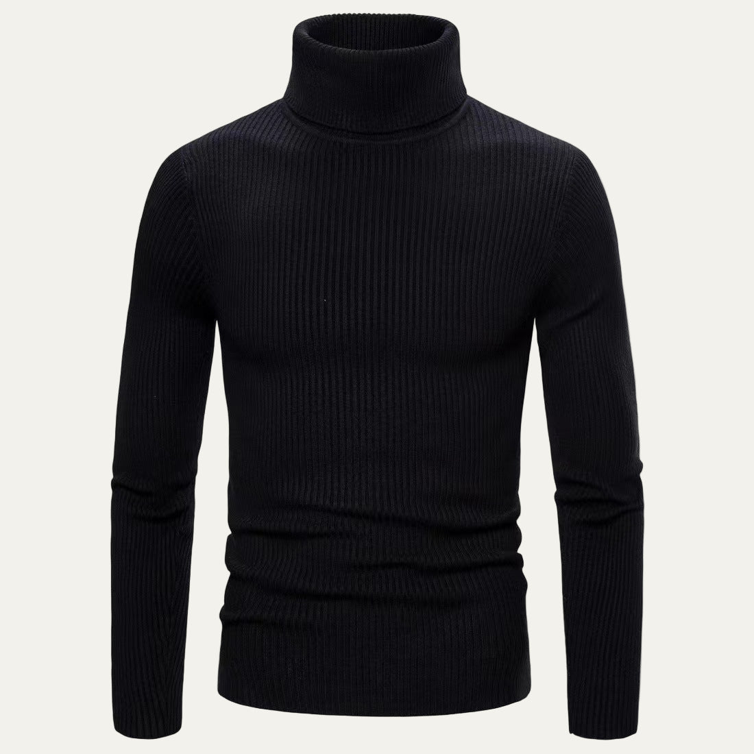 Men’s Slim Rib Knit Turtleneck Sweater