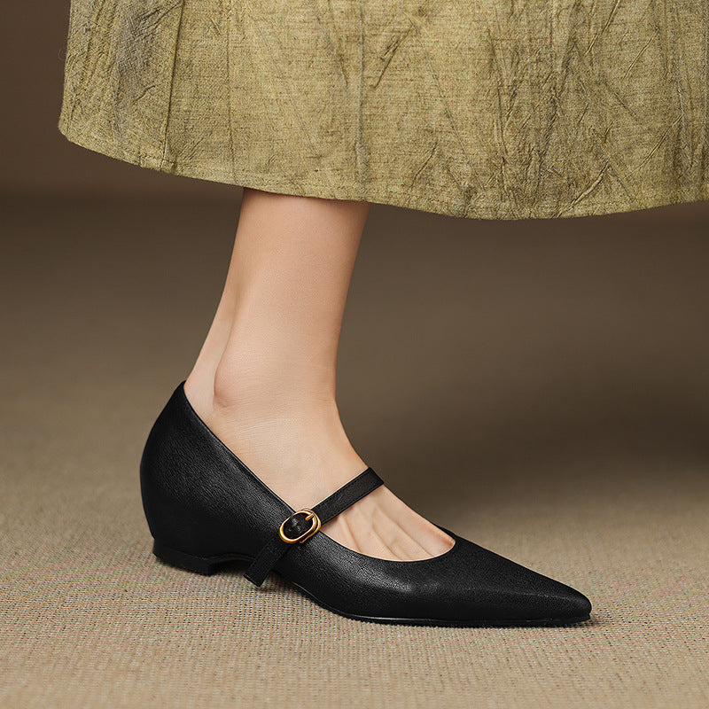 Delia Genuine Leather Heels