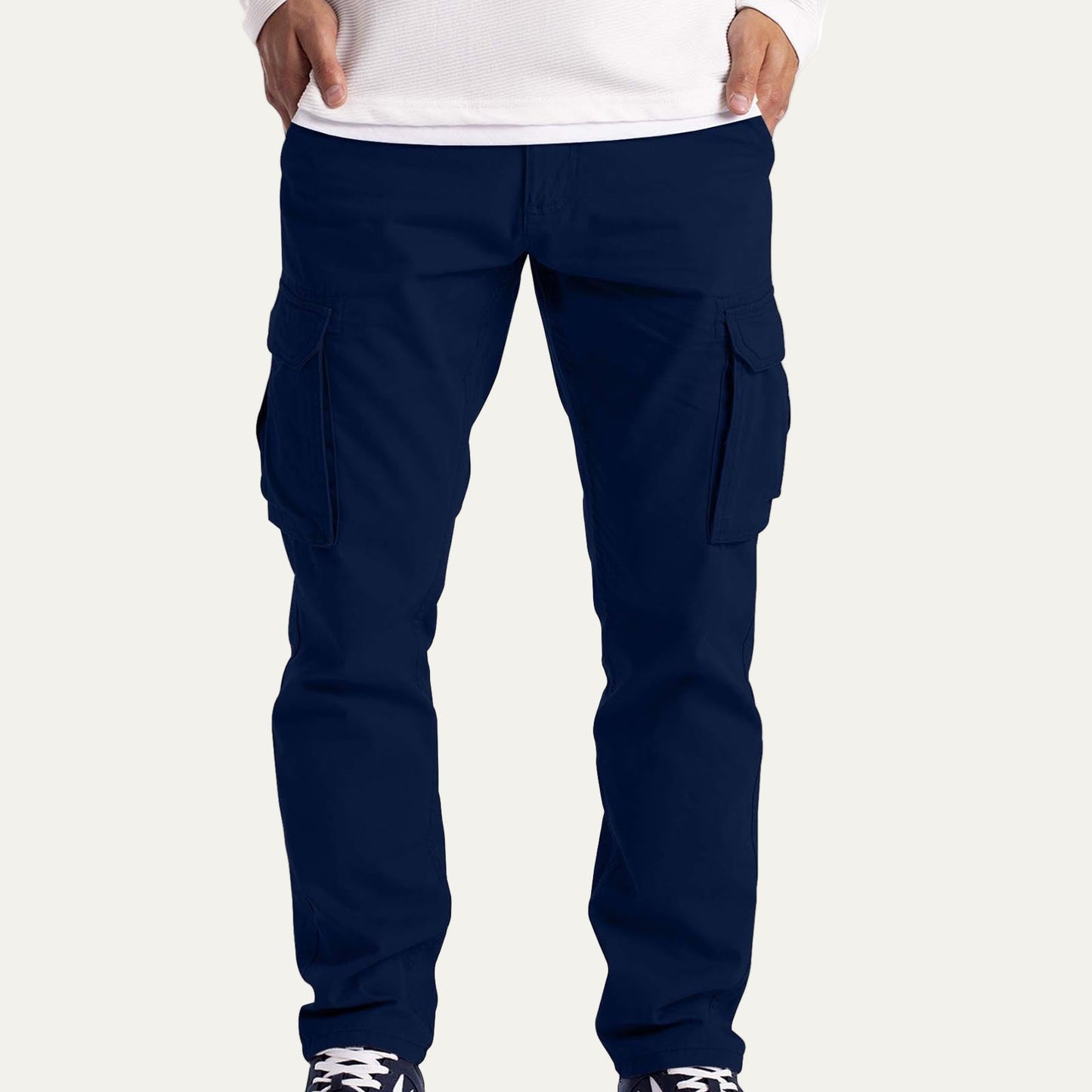 Men’s Relaxed Fit Cargo Pants with Utility Flap Pockets