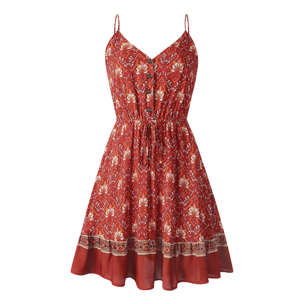 Vintage Ruffled Strapless V Neck Mini Summer Dress - BritishElegance